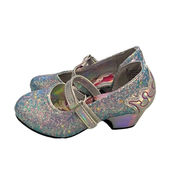 Disney Shoes Nwt Disney Princess Heels Dress Up Shoes Silver Glitter Mary Jane Toddler New
